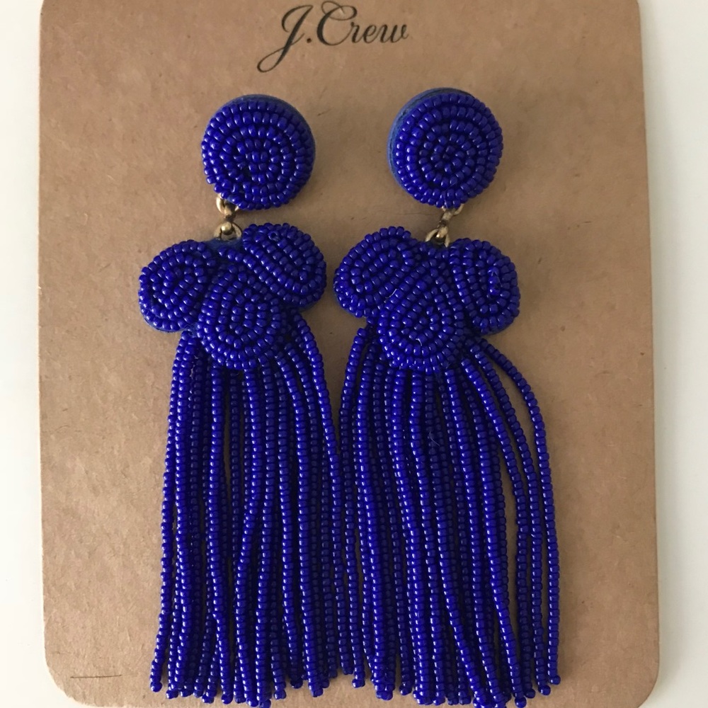 J. Crew Colbalt Blue Beaded Earrings